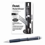 Pentel Twist-Erase III Mechanical Pencil 0.7mm Black Barrel 12 Pack (QE517A-12)